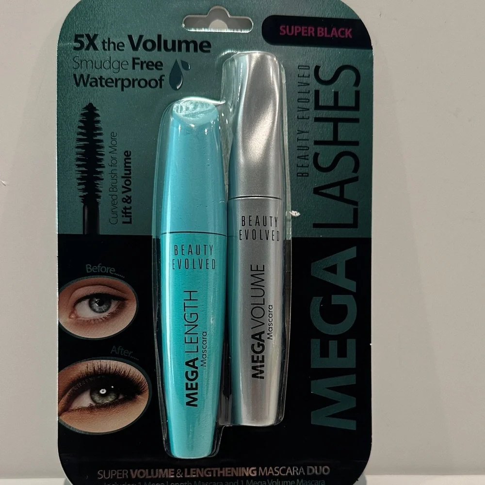 Beauty Evolved Mega Lashes Super Volume, Lengthening Mascara Duo Set.